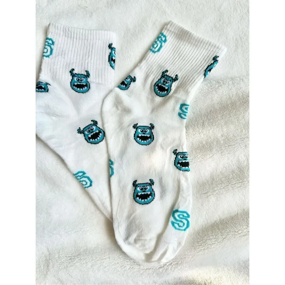 Disneys blue and white James P. Sullivan “Sully” from monsters Inc. socks